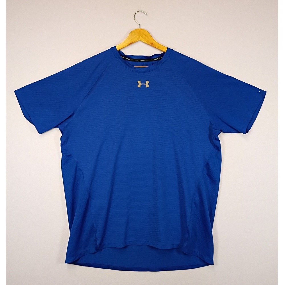 Athletic Under Armour Mens XL Blue UA Run Short Sleeve Performance Shirt